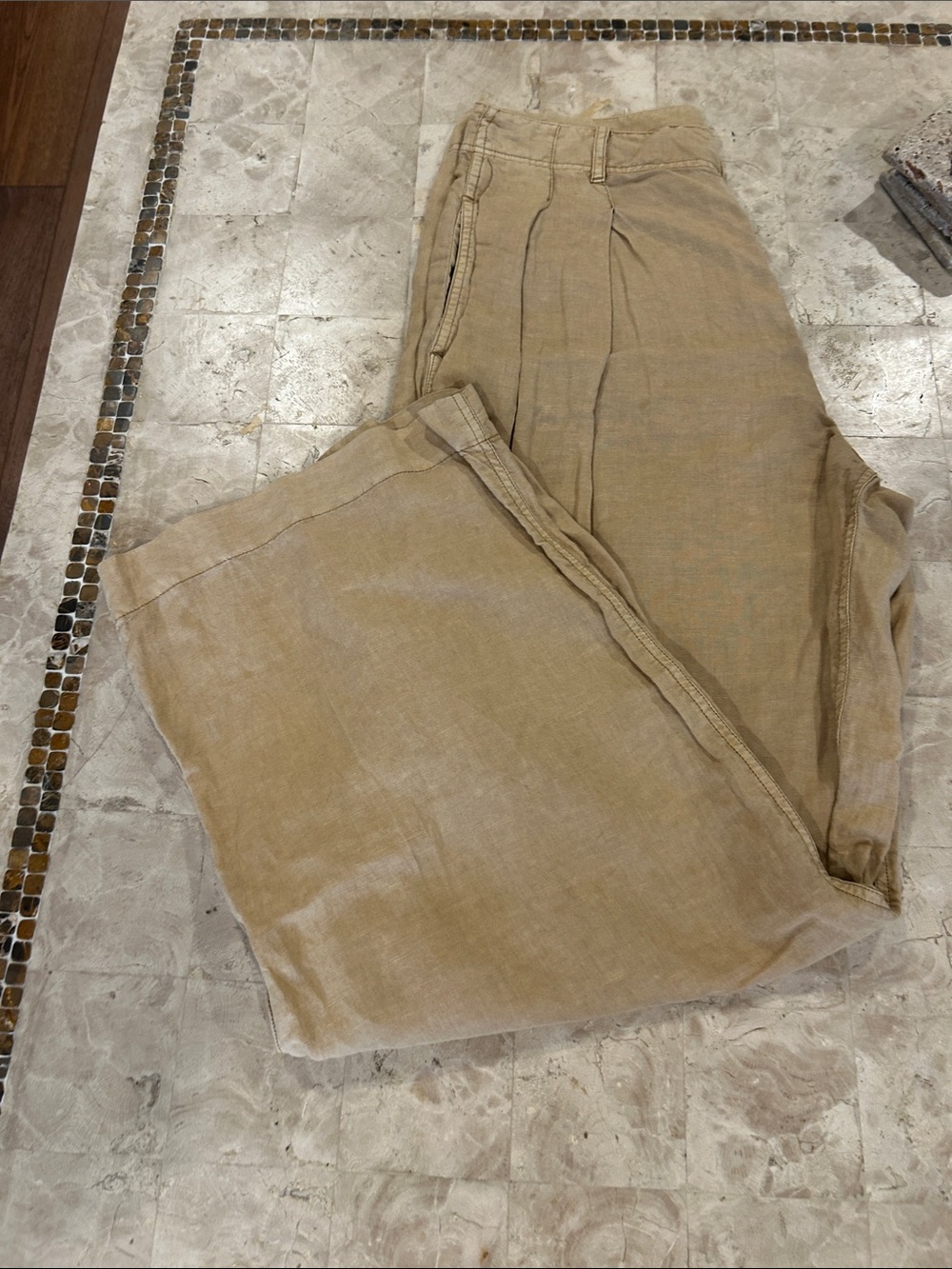 Free People High Rise, Wide Leg Trouser Pants Linen Blend Size 8 - Picture 1 of 11